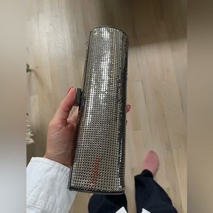 Whiting & Davis metallic mesh structured bag, snake chain